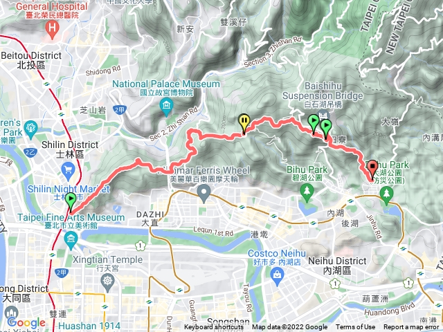 劍潭山、老地方、文間山、劍南山、忠勇山、鯉魚山