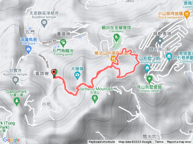 石門路70號登山口-直上山中湖-繞湖一大圈-回到山中湖後原路折返回70號登山口