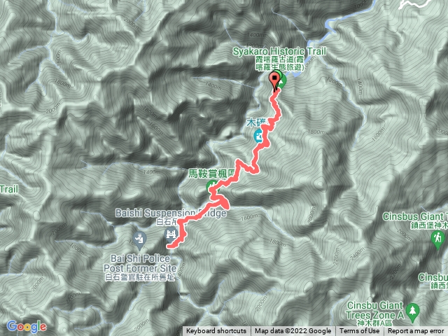 霞喀羅養老登山口白石吊橋