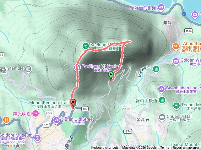 山尖路登山口上黃金一稜雷霆峰-基隆山東峰- 基隆山下九份預覽圖