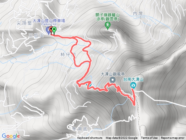 台南大凍山。來回折返