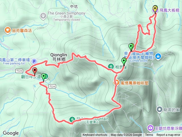 石壁潭山中坑山，大板根飛鳳山環走
