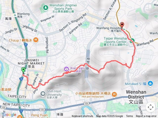 仙跡岩到萬芳醫院捷運站