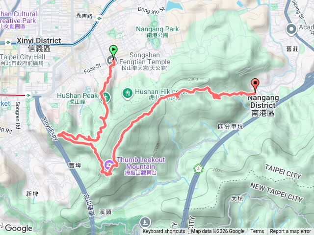 20260614-奉天宮～四獸山～九五峰～南港山脈～中華科大-因雨去消（麗山峰、四分里山、四分里山東峰、茅草埔山、茅草埔山北峰）預覽圖
