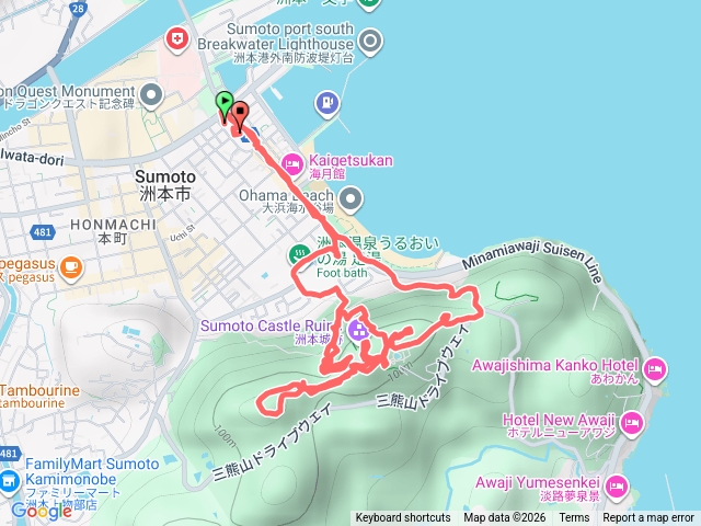 日本續100名城-洲本城（三熊山）