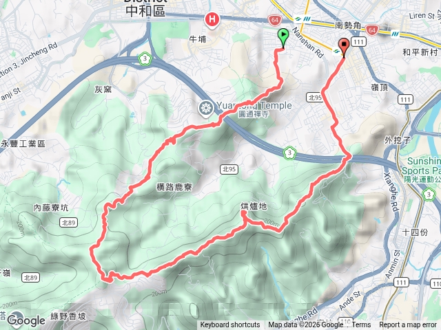 2026微笑山線｜第六段 【天上山系】烘爐地土地公段（復興國小到捷運南勢角站）預覽圖