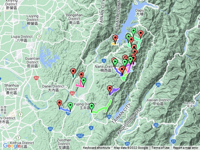 南瀛百岳-三腳南山山系(33座山頭完整航跡)