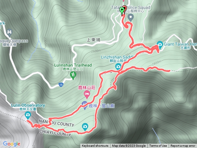 塔塔加三縱走: 上東埔停車場-麟趾山-鹿林山-鹿林前山 O型路線