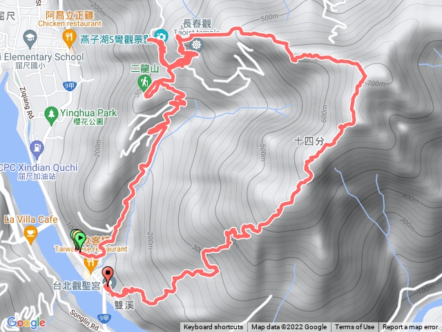 二龍山到直潭山O形路線