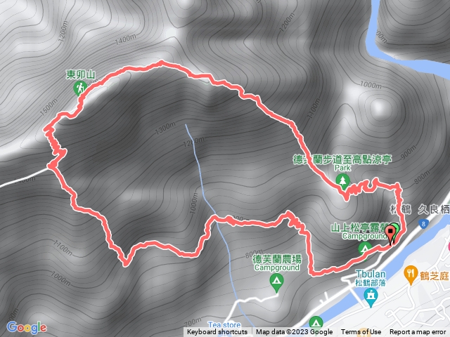 德芙蘭經東南稜上東卯取松鶴下切徑回登山口