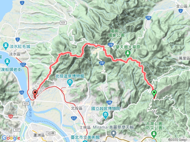 環台北天際線第六段--五指山到關渡 (不經竹嵩山)