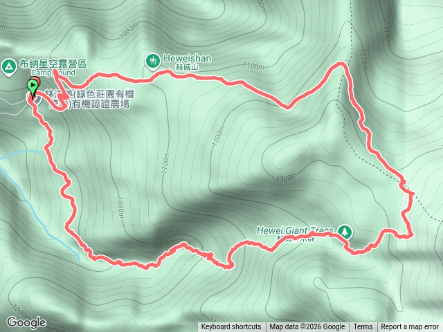 白沙瀑布/賀威神木/水源地/鶴威山O形