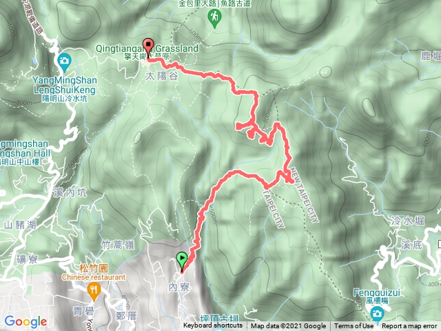 內寮古道斜上-內雙溪古道水線-北五指山-杏林山-石梯嶺看草原