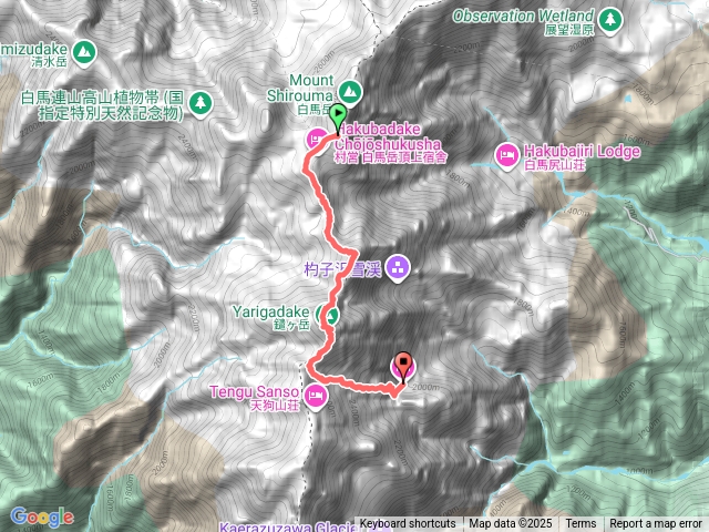 白馬山莊到鑓溫泉