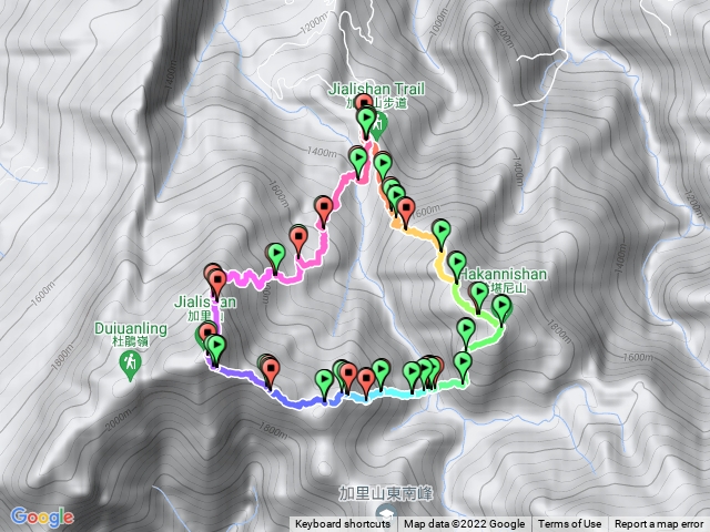 哈加縱走｜哈堪尼山｜加里山｜鹿場登山口O 型