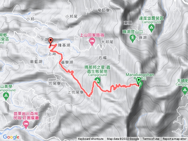 馬那邦山-天然湖登山口-第一停車場