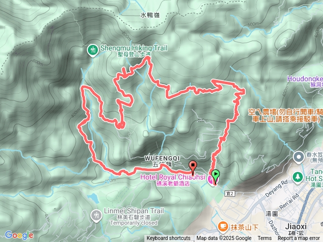 五峰旗山東南峰-五峰旗山-北五峰旗山-通月横越古道O型