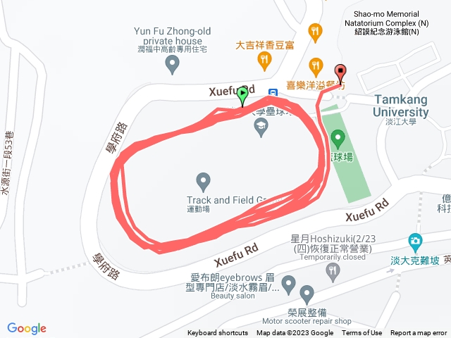 淡江操場，平路測速