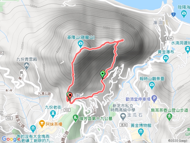 基隆山隔頂出發（難度高）大O型