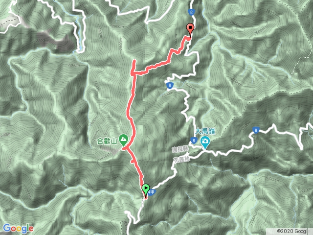 合歡北峰下天巒池武法奈尾山出將軍廟