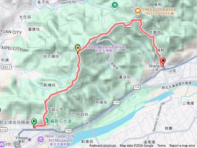 鶯歌山佳小縱走（鶯歌石步道-光明山稜線-百年大榕樹-石灰坑山）預覽圖
