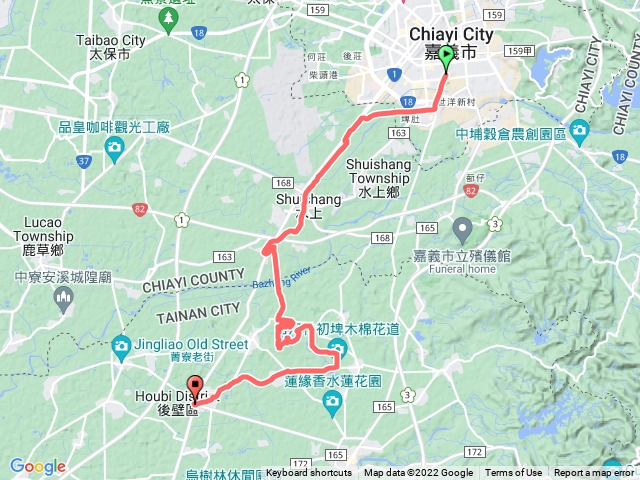 嘉義市至後壁火車站健走探路（ 去程）