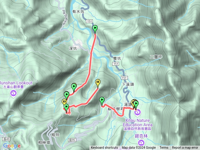 溪頭四秀（竹崙山，志騰山，快活林，溪頭山）