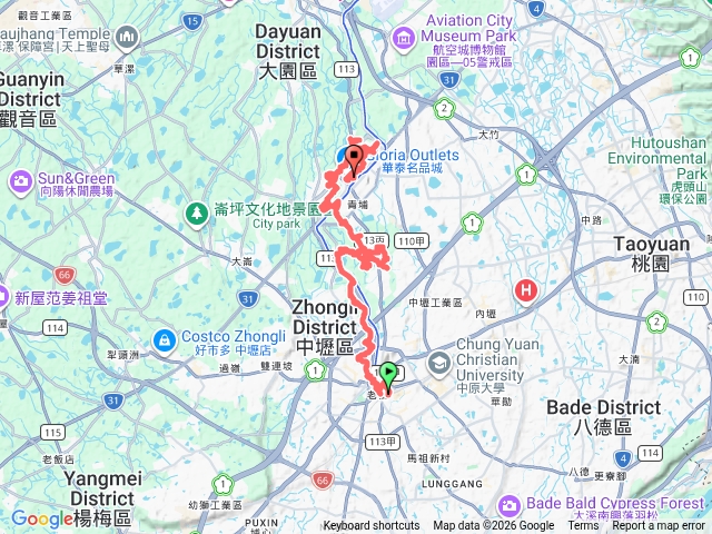 2026-04-21中壢老街溪桃園大圳5-1池到5-8池6-8池埤塘群芝芭里莊基石青塘園洽悉公園橫山書法公園領航站華泰名品城回機捷高鐵桃園站