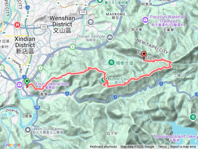 捷運新店站 - 銀河洞 - 四面頭山 - 十六分山 - 二格山 - 草湳預覽圖