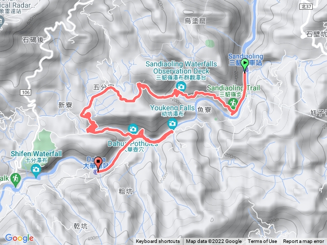三貂嶺瀑布，野人谷瀑布，九層源瀑布
