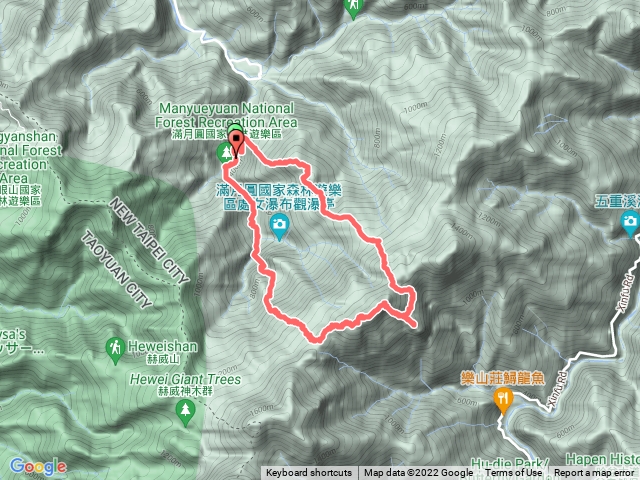 組合山上巫山與樂佩山下滿月圓O型