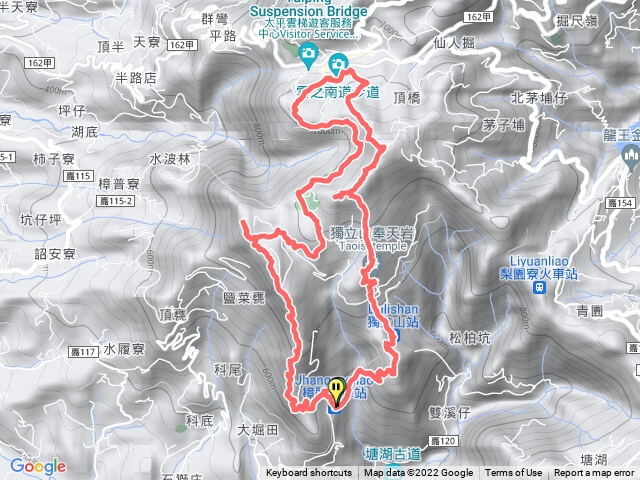 嘉義獨立山步道→大籠頂步道→太紅公路→阿拔泉山稜線步道