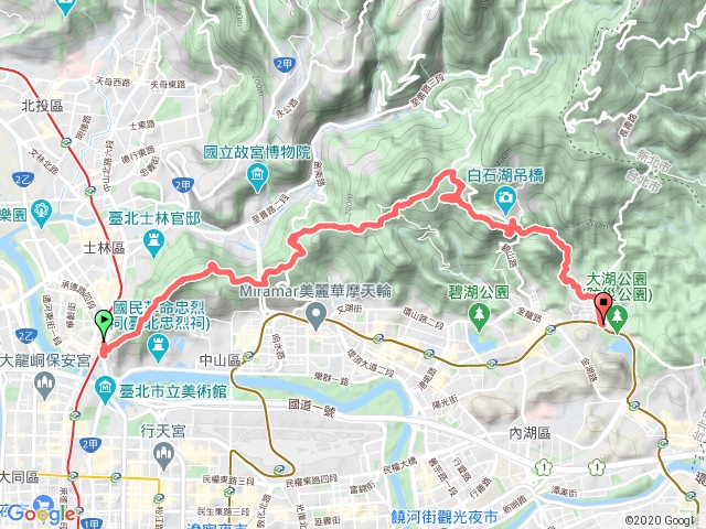 2019 台北大縱走：劍潭站、劍潭山、忠勇山到大湖公園站