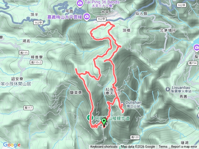 雲嘉連峰南段：獨立山-紅南坑山-大巃頂/西北峰-龜山-觀音石山-阿拔泉山/阿拔泉下山/南峰(九連峰)預覽圖