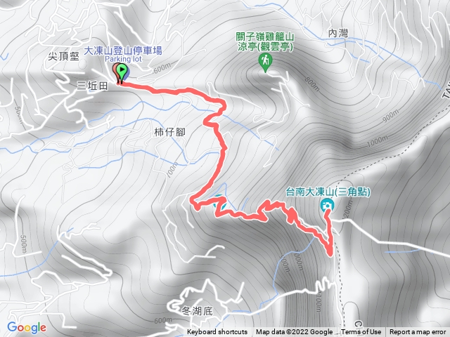 關仔嶺大凍山(停車場)來回