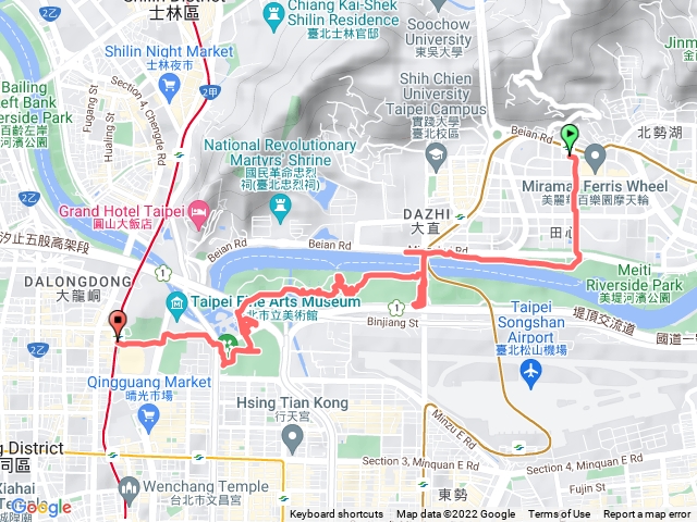 2022-05-18 捷運劍南路站→大佳河濱公園→林安泰古厝→新生公園→新生玫瑰園→捷運圓山站
