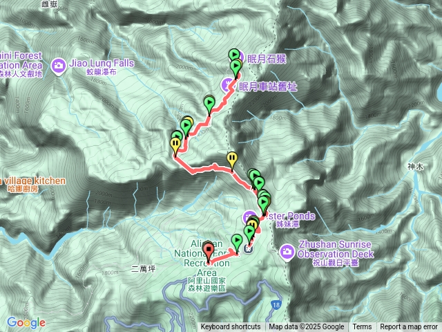 阿里山遊客中心徒步塔山眠月線當日來回預覽圖