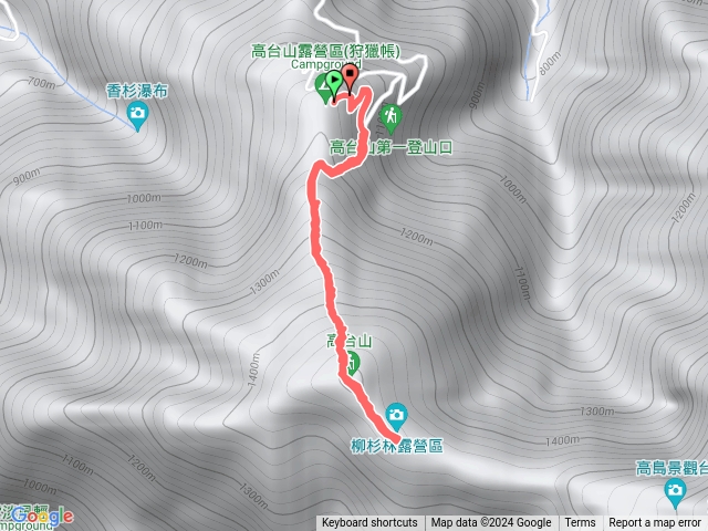 高台山營區至第二登山口上山預覽圖