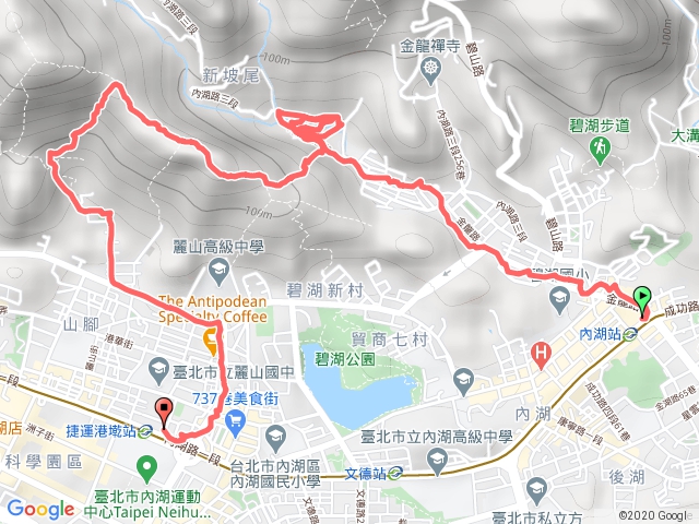 內湖金面山、金瑞治水園區步道