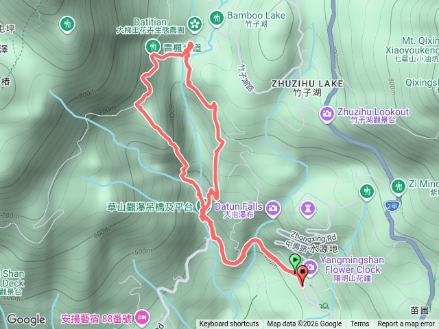 陽明山花鐘停車場到猴崁水圳古道