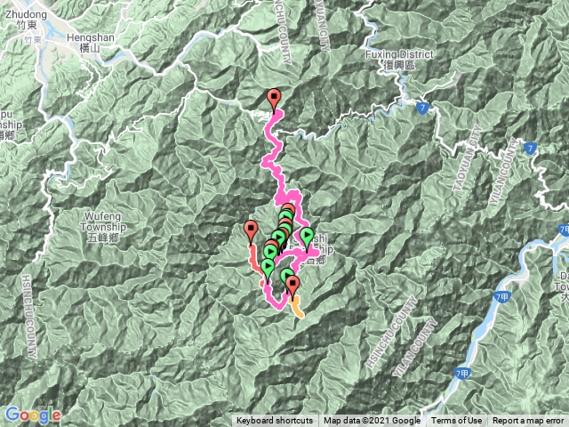 新竹鎮西堡基娜吉山下毒龍潭及西納吉山