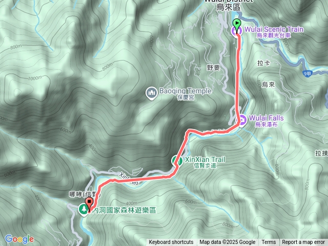 烏來老街到內洞售票口預覽圖