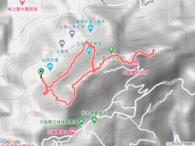 新竹竹東鎮-五指連峰下切一線天、接橫向步道(竹林禪苑起登)