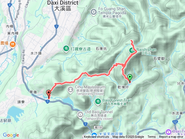 2025-08-28 大溪三山連走─白石埤→白石山→石厝坑山往返→白石池午休→白石山腳→打鐵寮古道→草嶺山→慈湖遊客中心