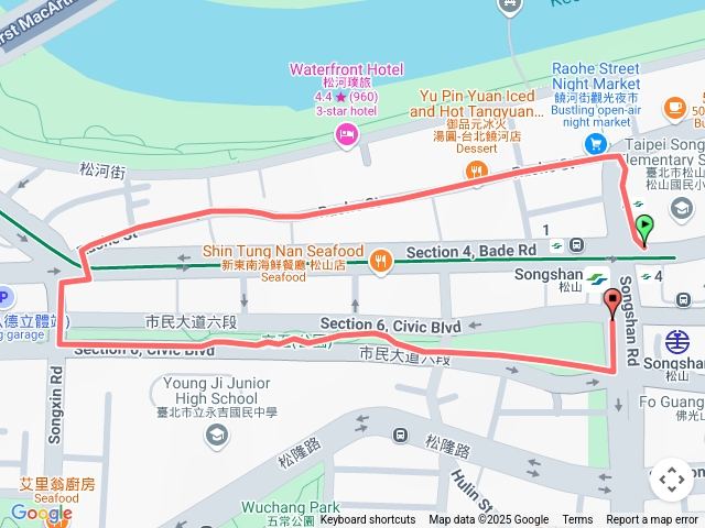 松山車站（饒河夜市、交五公園）