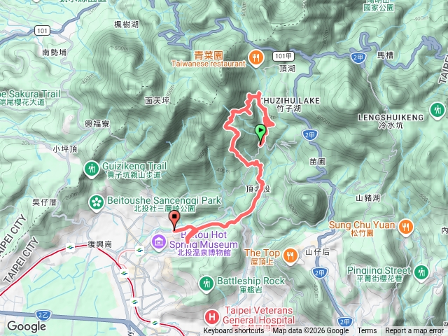 猴崁水圳步道～草山觀瀑吊橋～竹子湖～青楓步道預覽圖