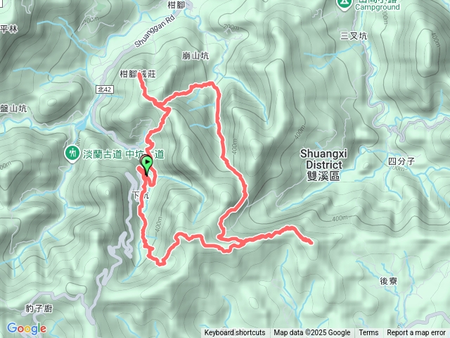 雙溪 下坑越嶺古道 柑腳城山 崩山坑古道 大埤格 東柑腳山 柑腳山 下坑古道東線 O形