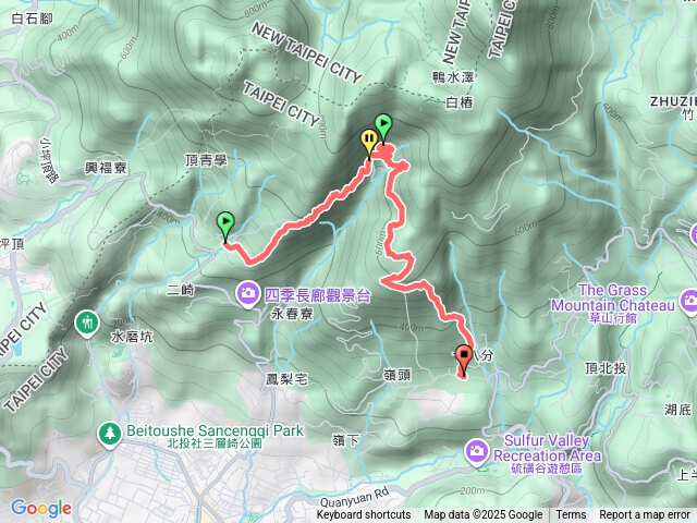 清天宮→水管路→大屯谷→中正山→登山路143之3號