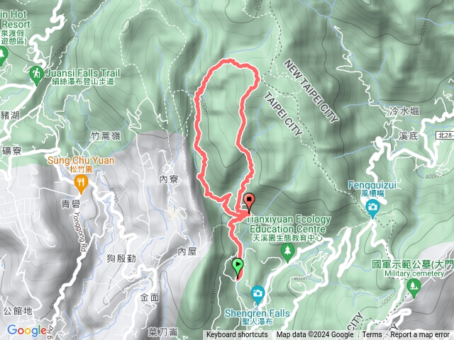 坪頂古圳步道口-內雙溪古道-北五指山-高頂山-荷蘭古道