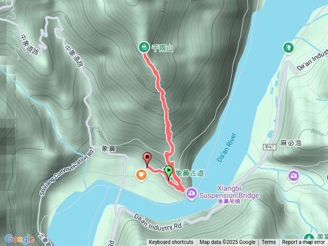 象鼻吊橋千兩山南峰千兩山原路來回預覽圖